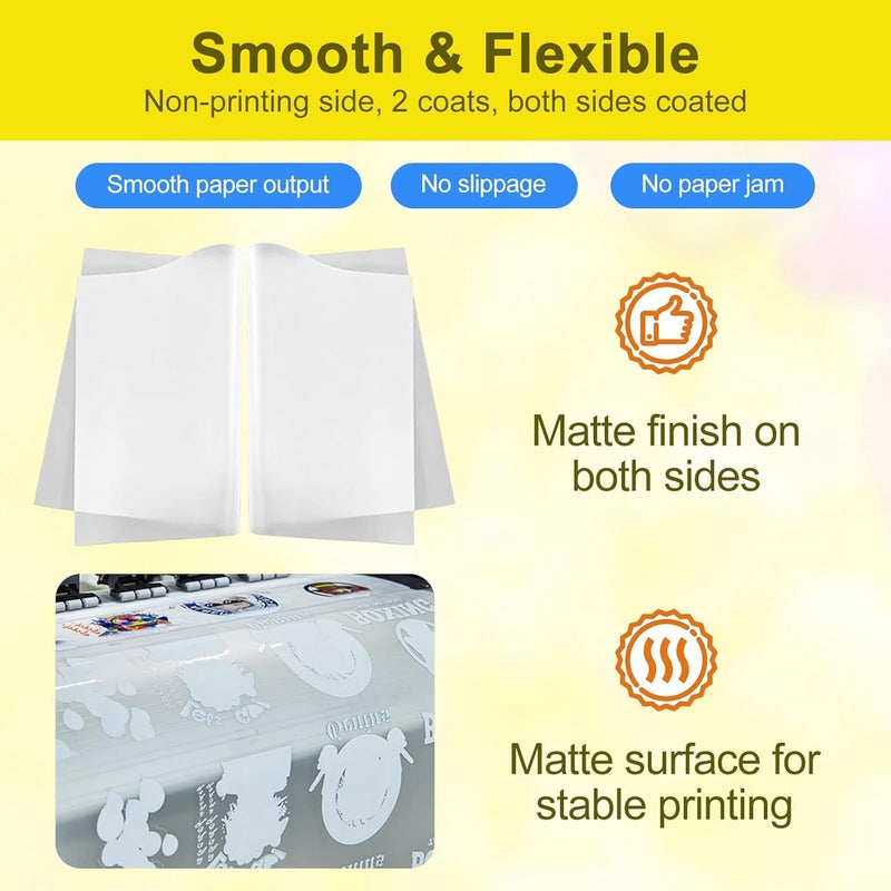 Yamation DTF Transfer Film: A4 (8.3" x 11.7") 50 Sheets Premium Double-Sided Matte Finish PET Transfer Paper Direct to T Shirts - Image 4